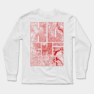 Ho Chi Minh, Vietnam City Map Typography - Oriental Long Sleeve T-Shirt